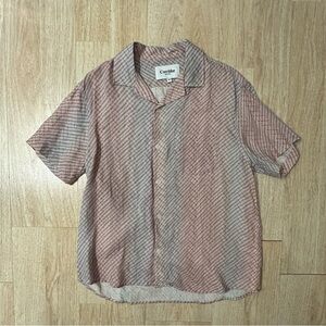 Corridor Prism Printed Short Sleeve Linen Camp Shirt - Medium